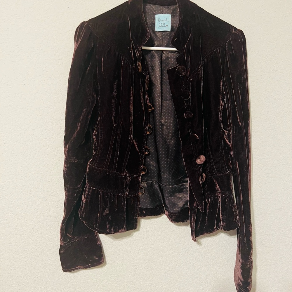 Kimchi Blue Velvet Maroon/Brown Jacket